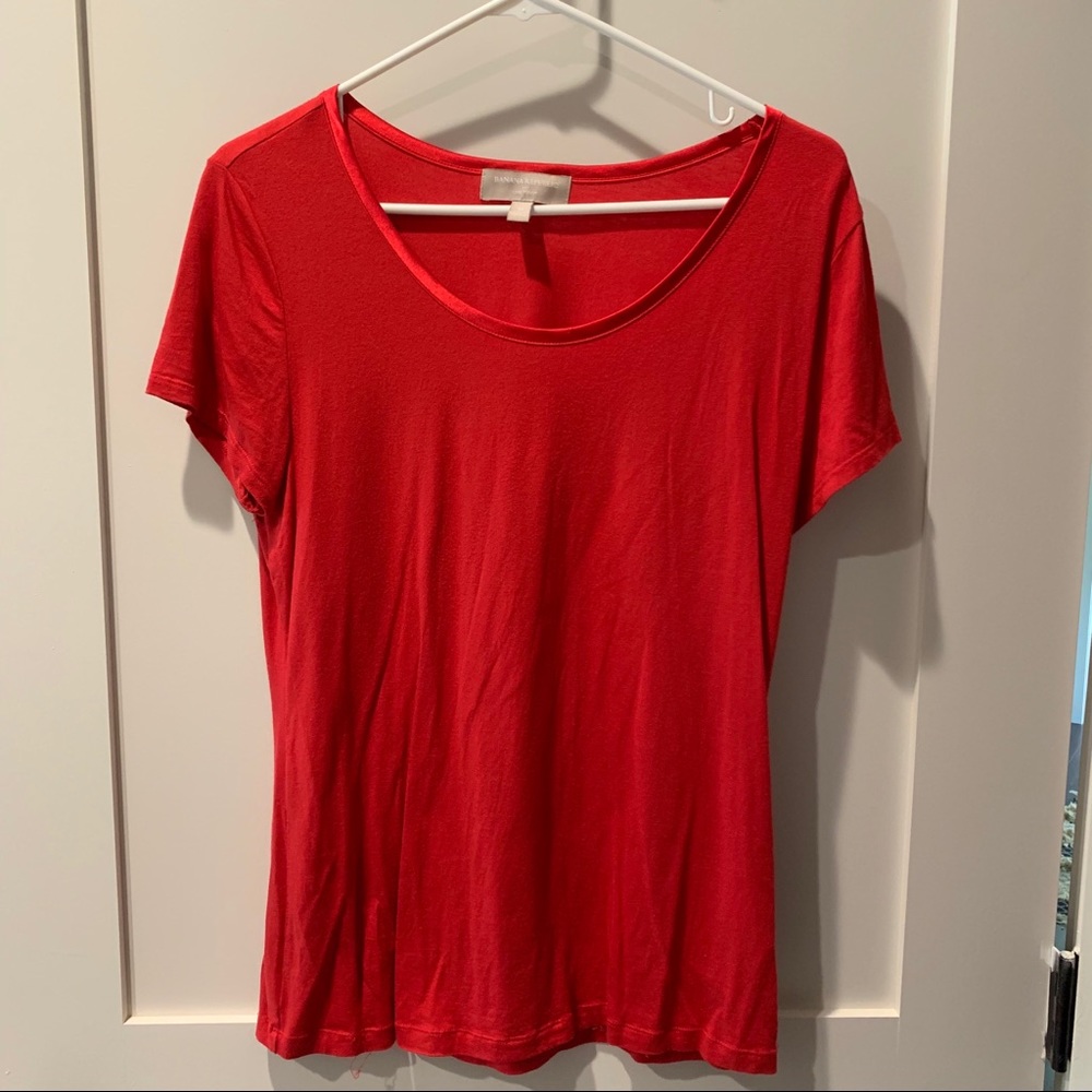 Banana Republic Silk Neckline Crew T-Shirt